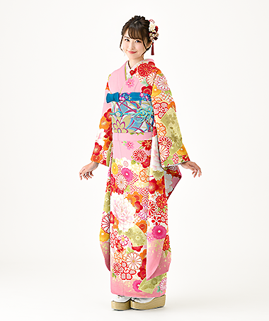振袖レンタル衣装_82-HAF-A233L1（ピンク かわいい かわいい）