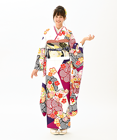 振袖レンタル衣装_82-HAF-B115L4（白・クリーム レトロ・モダン やさしさ）