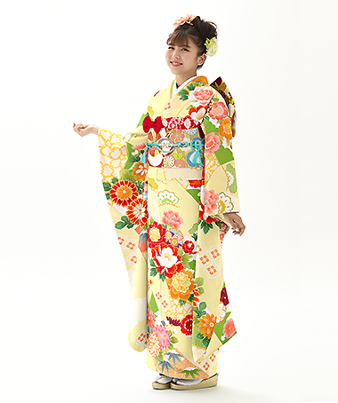 振袖レンタル衣装_84-HAF-B490LL5（白・クリーム レトロ・モダン やさしさ）