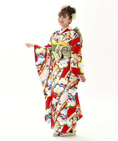 振袖レンタル衣装_84-HAF-B500LL5（赤 レトロ・モダン 大胆）
