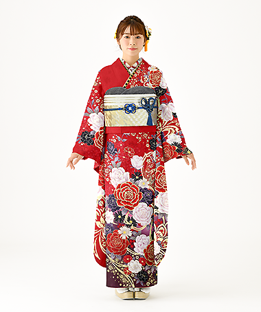 振袖レンタル衣装_80-HAF-C007S4（赤 モード 大胆）