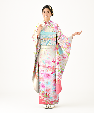 振袖レンタル衣装_83-HAF-C013LW（白・クリーム かわいい かわいい）