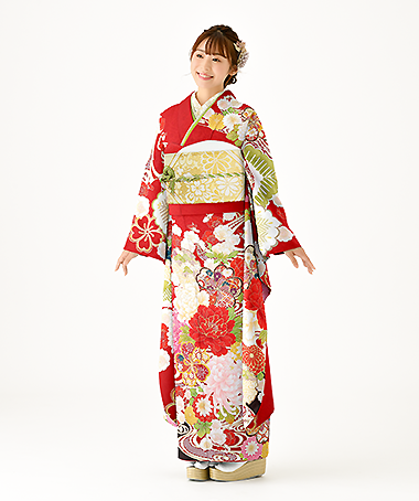 振袖レンタル衣装_72-HAF-C040L（赤 王道華やか 豪華）