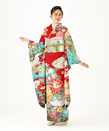 振袖レンタル衣装_72-HAF-C058L（赤 王道華やか 豪華）