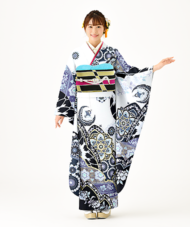 振袖レンタル衣装_84-HAF-C111LL5（白・クリーム レトロ・モダン 清涼）