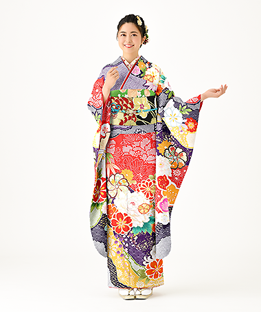 振袖レンタル衣装_84-HAF-C125LL5（紫 王道華やか はれやか）