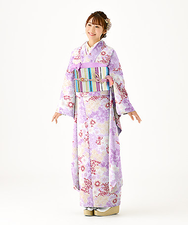 振袖レンタル衣装_84-HAF-C131LL5（紫 かわいい かわいい）