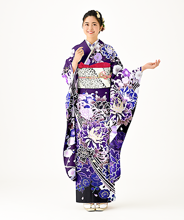 振袖レンタル衣装_84-HAF-C138LL5（紫 レトロ・モダン 清涼）