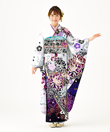 振袖レンタル衣装_84-HAF-C139LL5（白・クリーム レトロ・モダン 清涼）