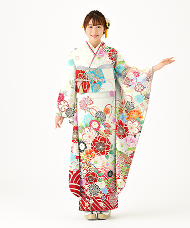 振袖レンタル衣装_83-HAF-C145LW5（白・クリーム 王道華やか やさしさ）