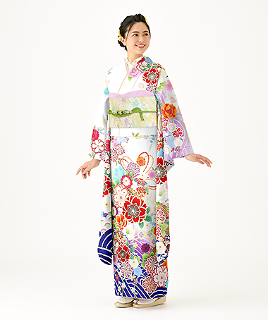 振袖レンタル衣装_83-HAF-C146LW5（白・クリーム 王道華やか やさしさ）