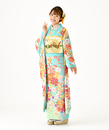 振袖レンタル衣装_84-HAF-C178LL5（青 かわいい やさしさ）