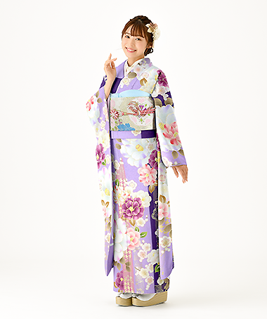 振袖レンタル衣装_84-HAF-C192LL5（紫 かわいい やさしさ）