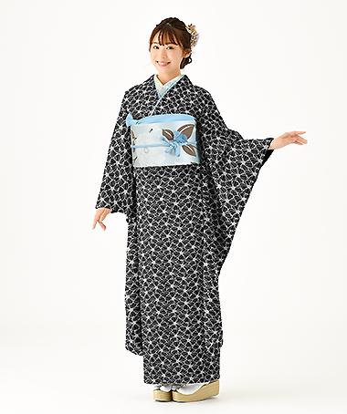 振袖レンタル衣装_80-HAF-C208S5（黒 モード 清涼）