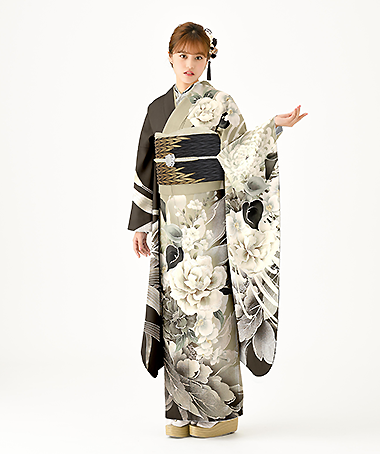 振袖レンタル衣装_73-HAF-G020LW（茶 モード・京都豊匠 Presented by 美少女図鑑 格調）