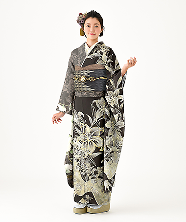 振袖レンタル衣装_72-HAF-G025L（茶 モード・京都豊匠 Presented by 美少女図鑑 豪華）