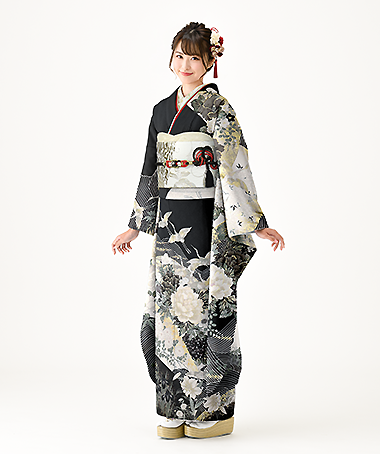 振袖レンタル衣装_73-HAF-G035LW（黒 王道華やか・京都豊匠 Presented by 美少女図鑑 大胆）