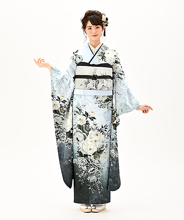 振袖レンタル衣装_72-HAF-G049L（青 レトロ・モダン・JILL STUART 気品）