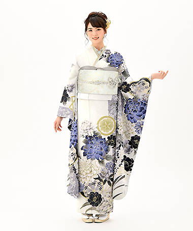 振袖レンタル衣装_73-HAF-G051LW（白・クリーム レトロ・モダン・京都豊匠 Presented by 美少女図鑑 清涼）