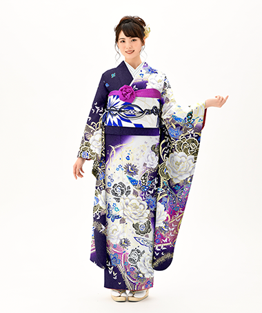 振袖レンタル衣装_70-HAF-B274S（紫 モード 大胆）