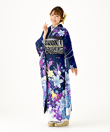 【化繊・仕立て上がり】 振袖 紫 モダン 成人式 前撮り C1452 化繊・仕立て上がり】 振袖 紫 モダン 成人式 前撮り C1452