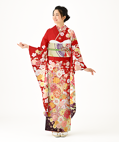 ゆ*マ様 華やか 赤色 振袖 花柄 王道の赤に可憐な辻が花をあしらった振袖【KR-02】｜振袖ギャラリー