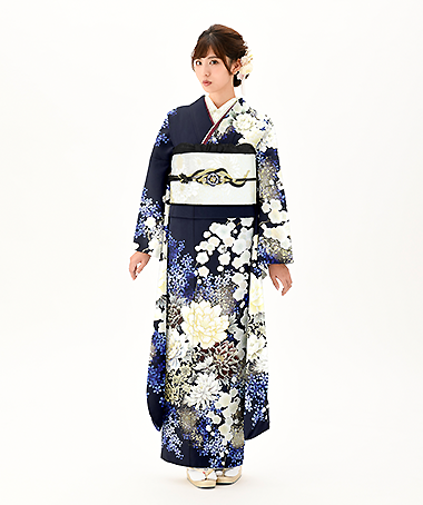 振袖レンタル衣装_70-HAF-G014S（紺 モード 清涼）