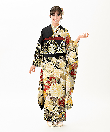 黒の振袖一覧(2028年成人振袖（Sサイズ）)｜成人式の振袖レンタル・前