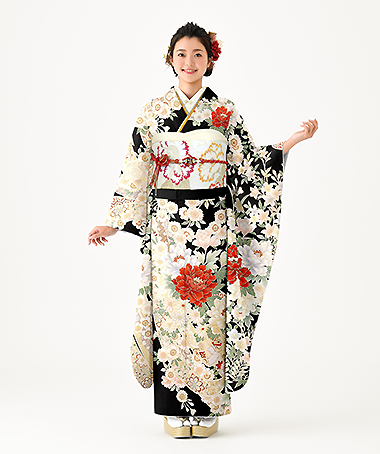 振袖レンタル衣装_72-HAF-G033L（黒 王道華やか はれやか）
