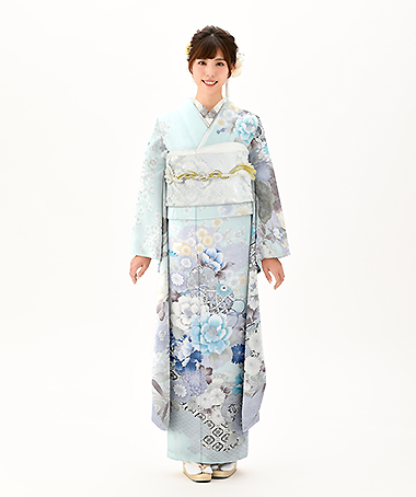 振袖レンタル衣装_74-HAF-G046LL（青 王道華やか 清涼）