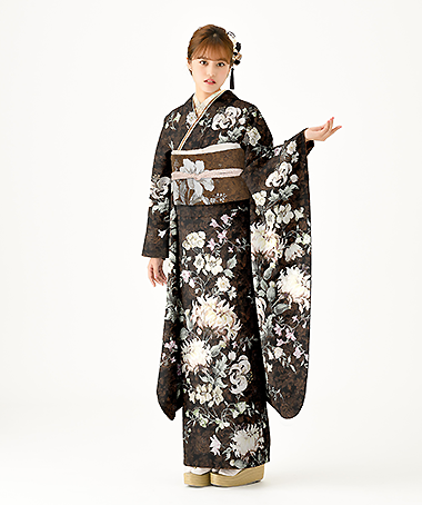 振袖レンタル衣装_70-HAF-G050S（茶 レトロ・モダン・JILL STUART 格調）