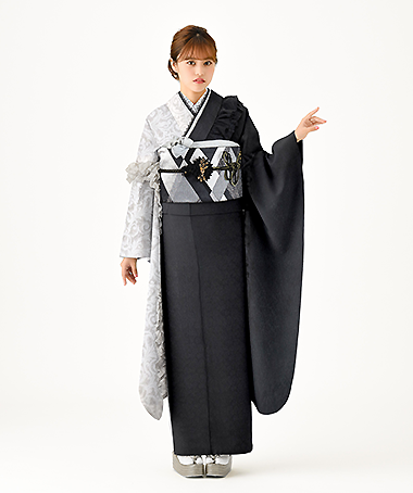 振袖レンタル衣装_70-HAF-G059S（黒 モード 大胆）