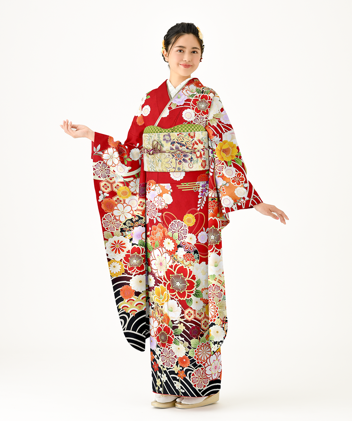 振袖レンタル衣装_81-HAF-C144Mの詳細（赤 王道華やか 豪華）｜成人式