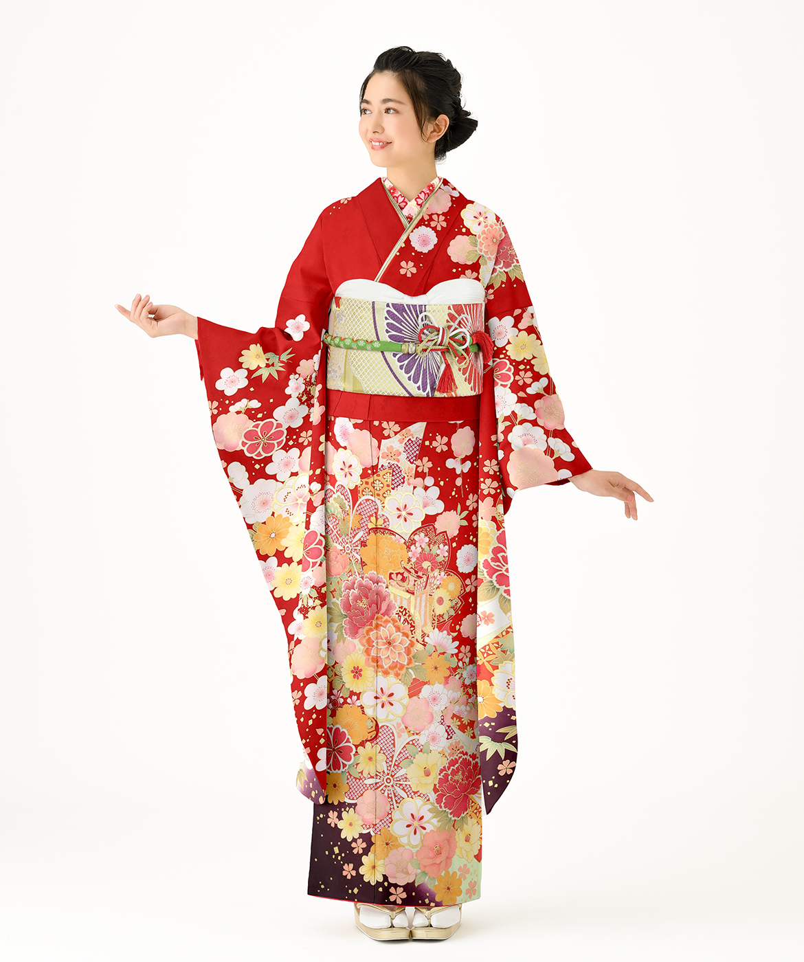 振袖レンタル衣装_82-HAF-C174Lの詳細（赤 王道華やか やさしさ