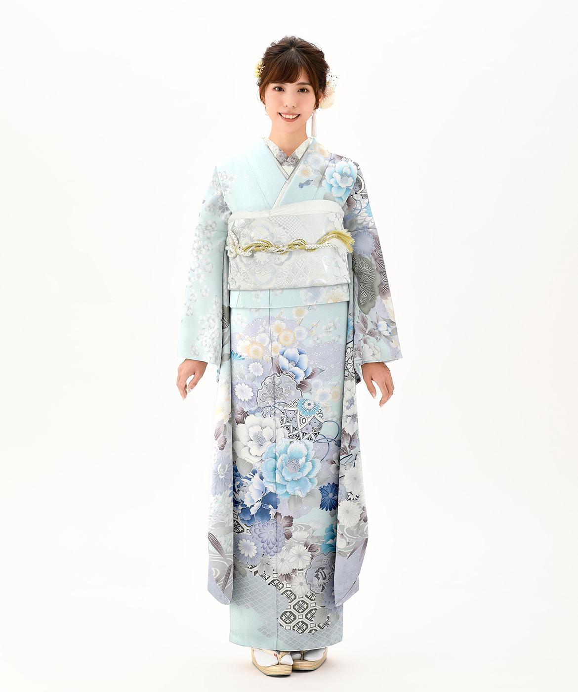 振袖レンタル衣装_70-HAF-G046M2の詳細（青 王道華やか 清涼）｜成人式