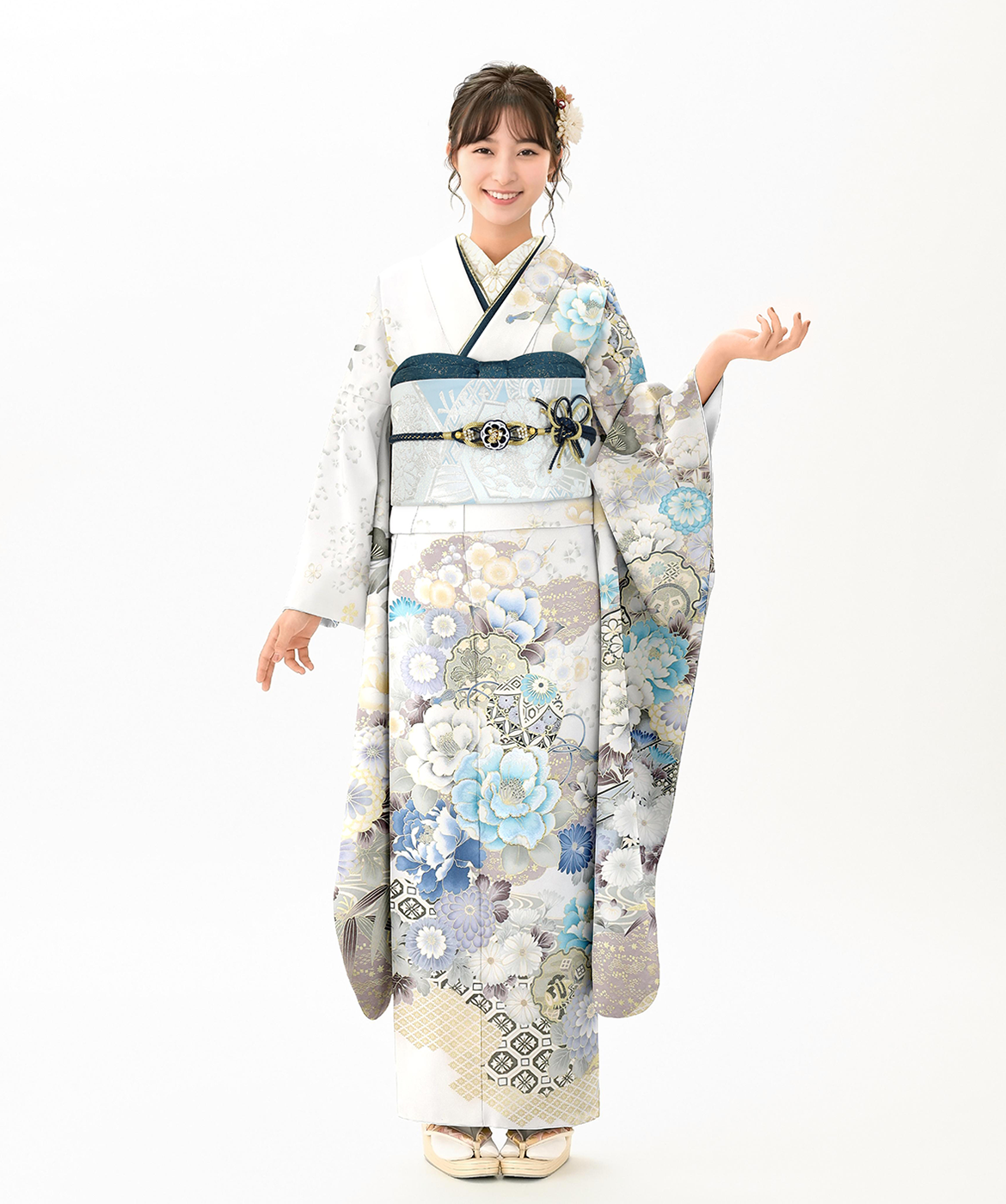 振袖レンタル衣装_70-HAF-G047M2の詳細（白・クリーム 王道華やか 気品