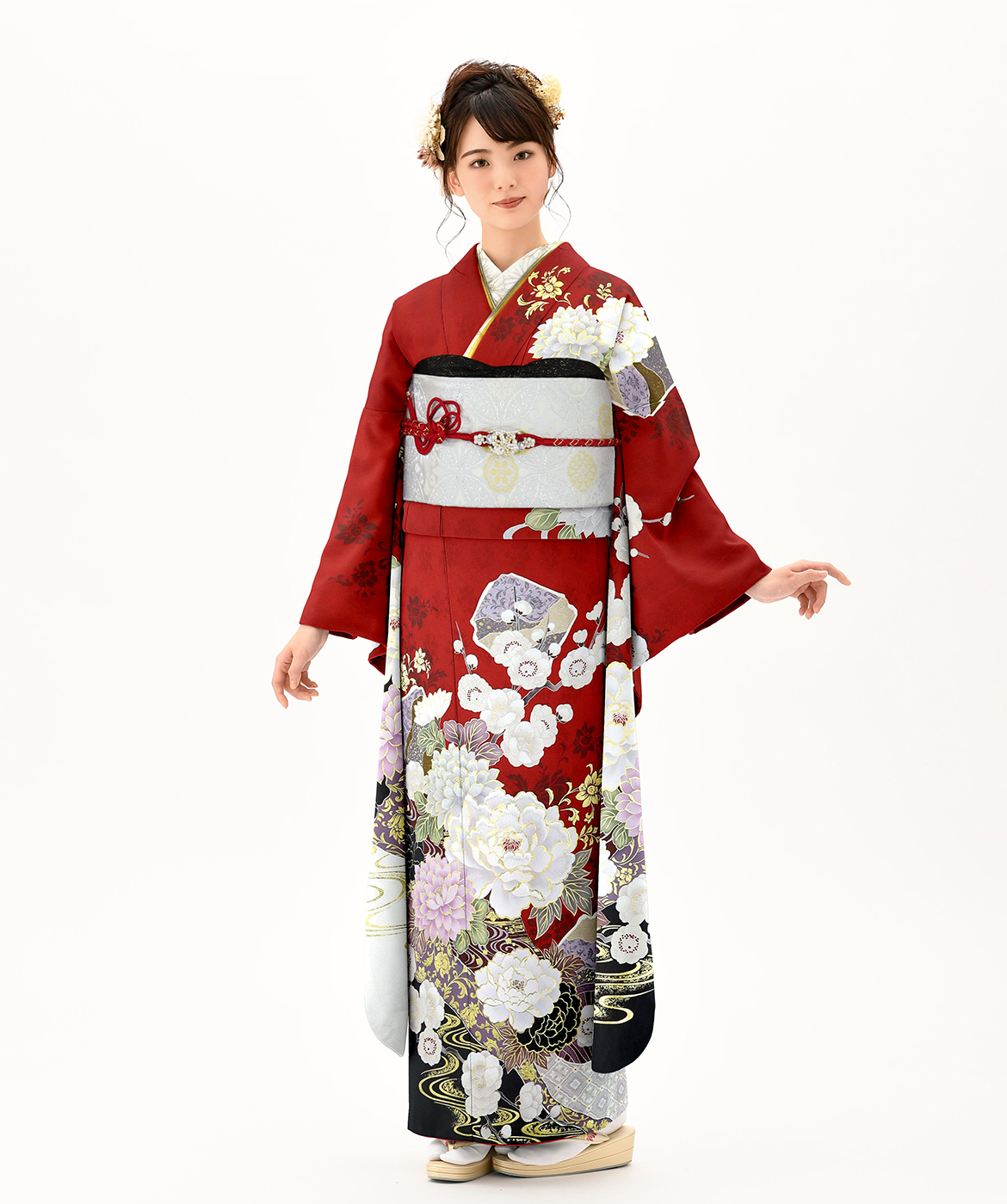 振袖レンタル衣装_61-HAF-G053M2の詳細（赤 王道華やか・京都豊匠