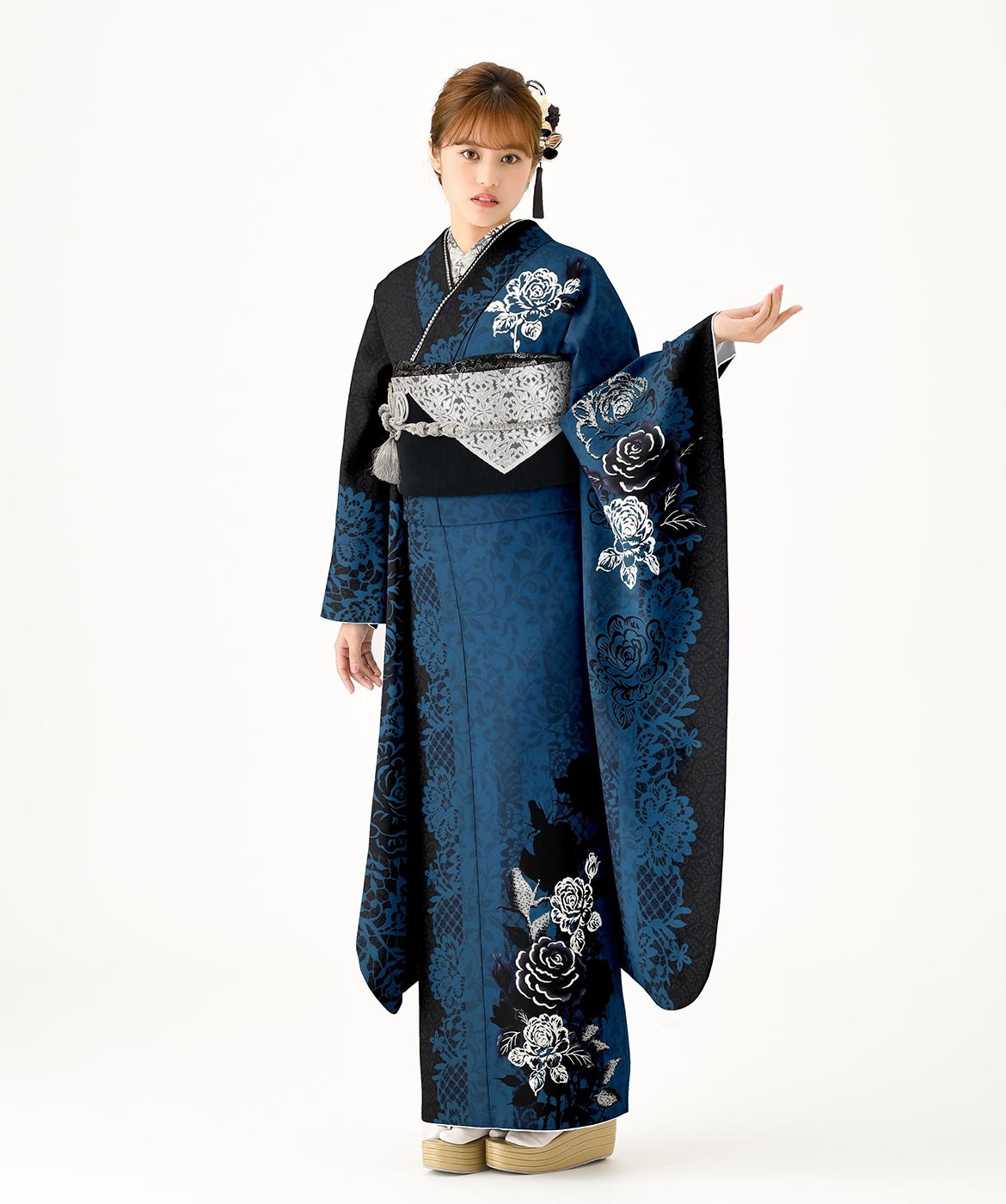 振袖レンタル衣装_60-HAF-G058Sの詳細（青・緑 レトロ・モダン・京都豊